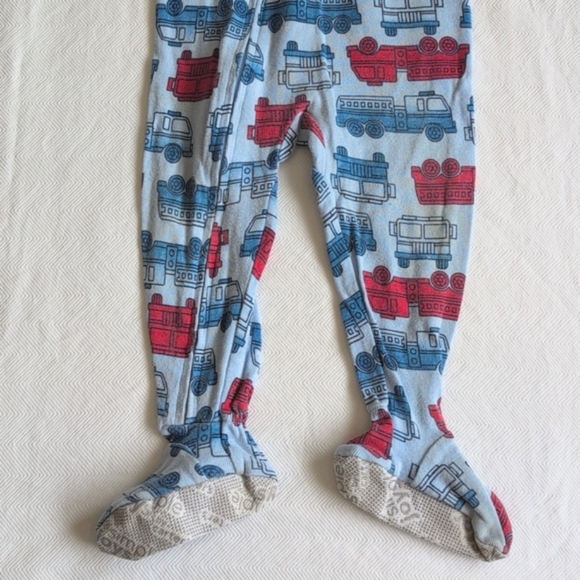 carter's firetruck cotton zipper footie sleeper pajamas 12 months baby boy - Picture 5 of 9